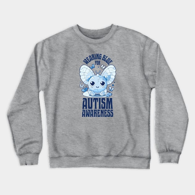 Wearing Blue for Autism Awareness Crewneck Sweatshirt by Contentarama